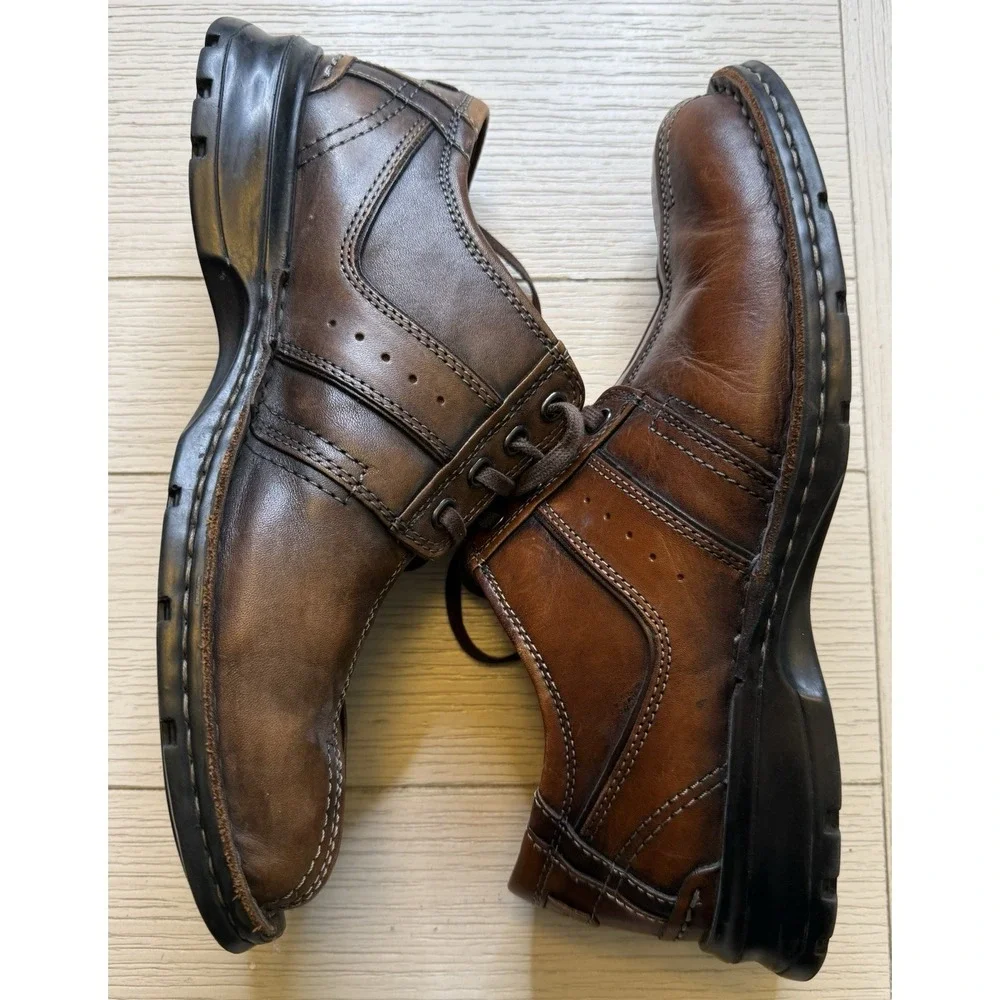 Clarks Touareg Vibe Brown Leather Casual Lace Up Oxford Shoes Men Sz 9 M‎ Preppy